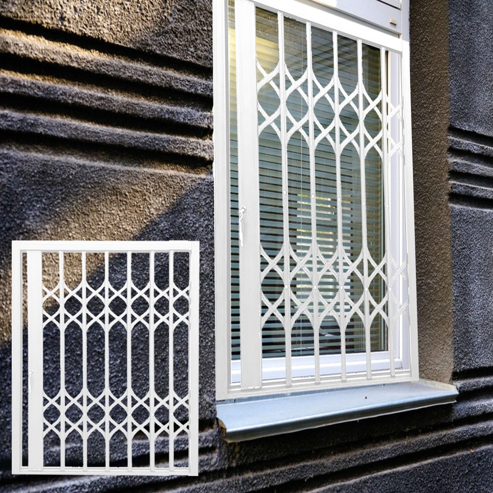 Griglia di sicurezza per finestre ad alta resistenza, in metallo, per finestre e porte, 50 x 100 cm, perfetta per grandi finestre scorrevoli