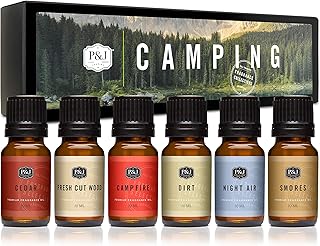 P&J Trading Fragrance Oil Camping Set | Campfire, Smores, Dirt, Fresh Cut Wood, Night Air, and Cedar Candle Scents for Candle Making, Freshie Scent, Soap Making Supplies, Diffuser Oil Scents