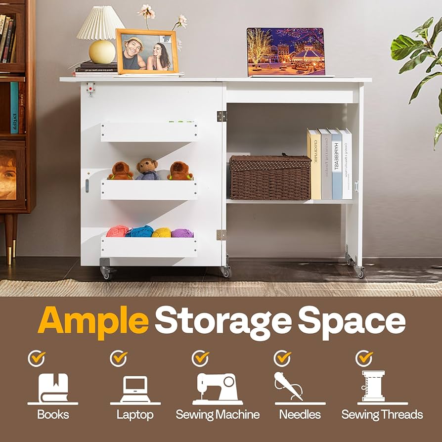 Amazon.co.jp: VIVOHOME 折りたたみソーイングクラフトテーブル