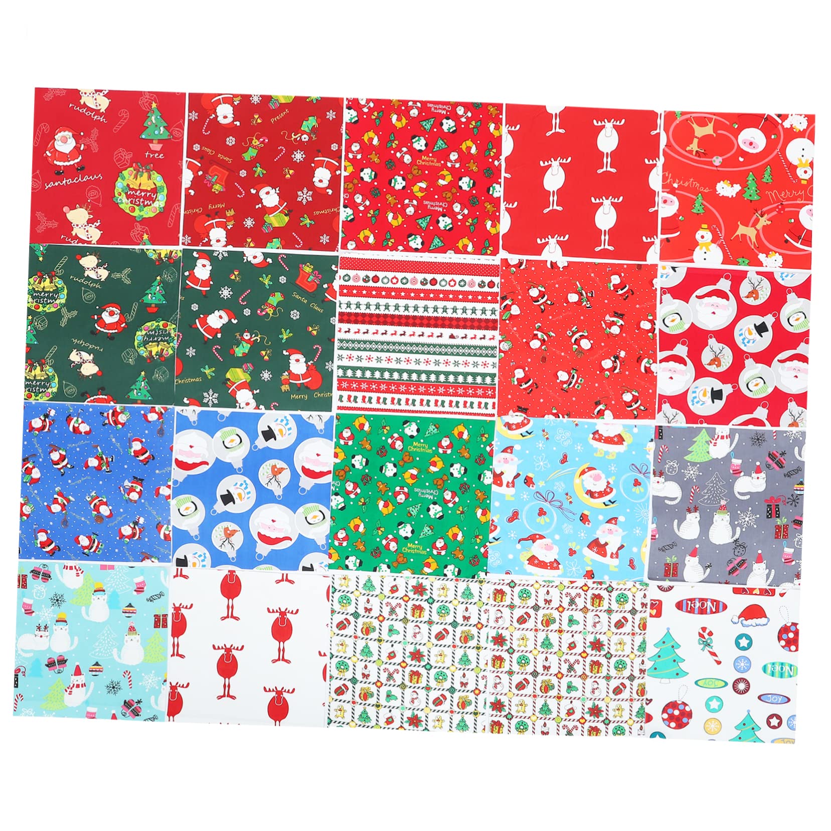 Cuadrados de tela de algodón， Material de patchwork for coser, tela for coser, 20 piezas de tela decorativa navideña, accesorios for el hogar