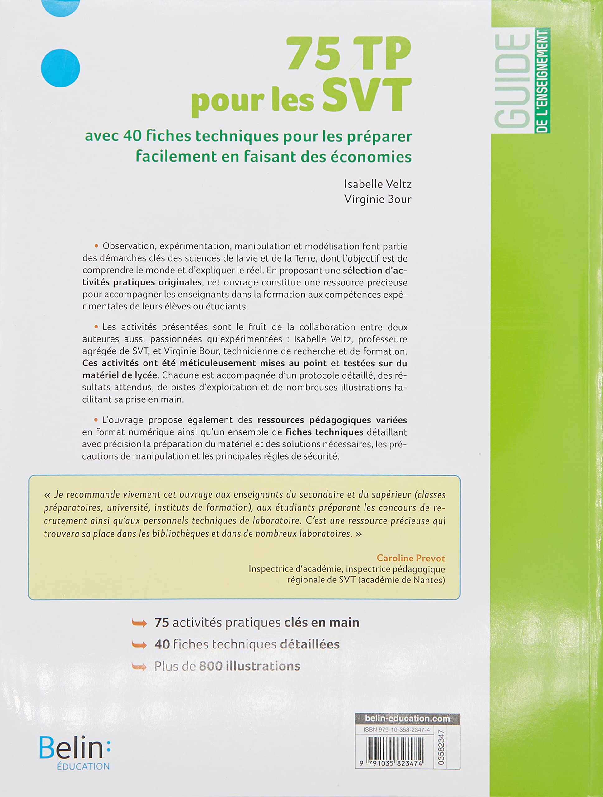 75 TP pour les SVT: 40 fiches techniques pour préparer facilement les TP en faisant des économies
