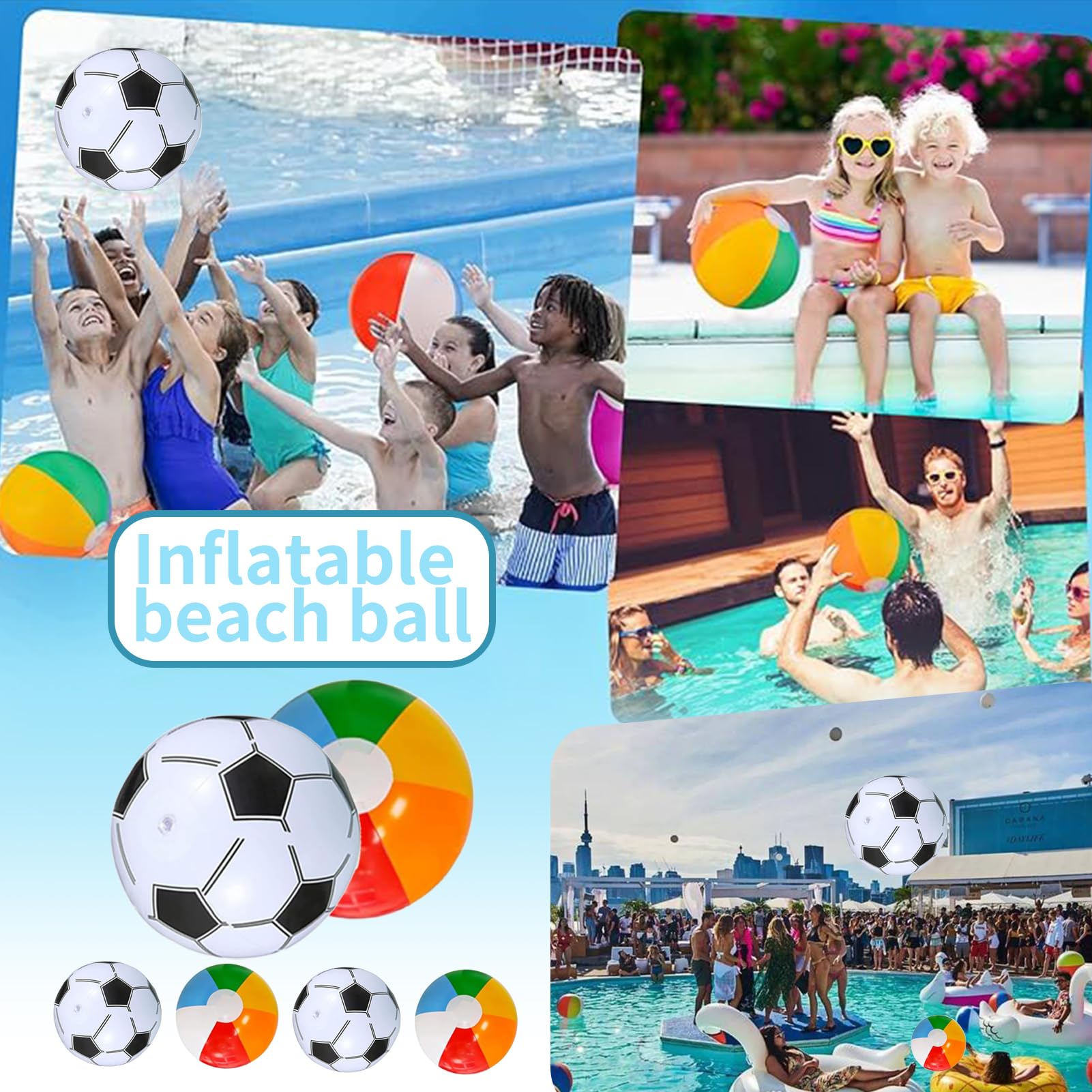 2 Pelotas De Agua Hinchables De 20 Cm – Arcoíris Para Playa Y Piscina – Juguete Acuático Para Niños