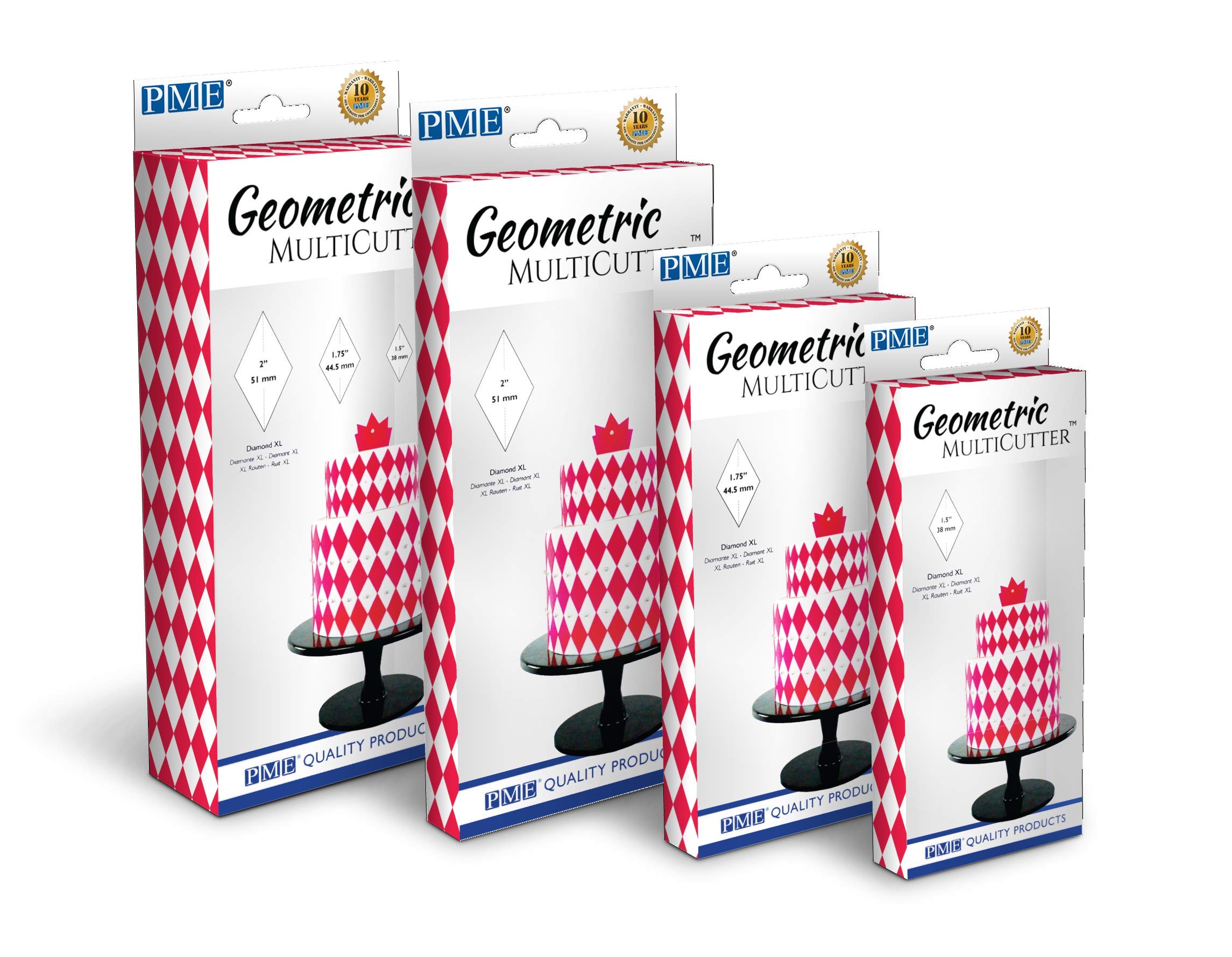 PME GMC163 Geometric Multicutter for Cake Design-Diamond XL, Large Size, Weiß - Image 2