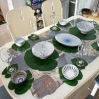 Vista 6 de Maydahui 30 PCS Tropical Artificial Palm Leaves Monstera Party Decoration 3 Size Large Medium Small for Hawaiian Luau Party Jungle Beach Theme Table