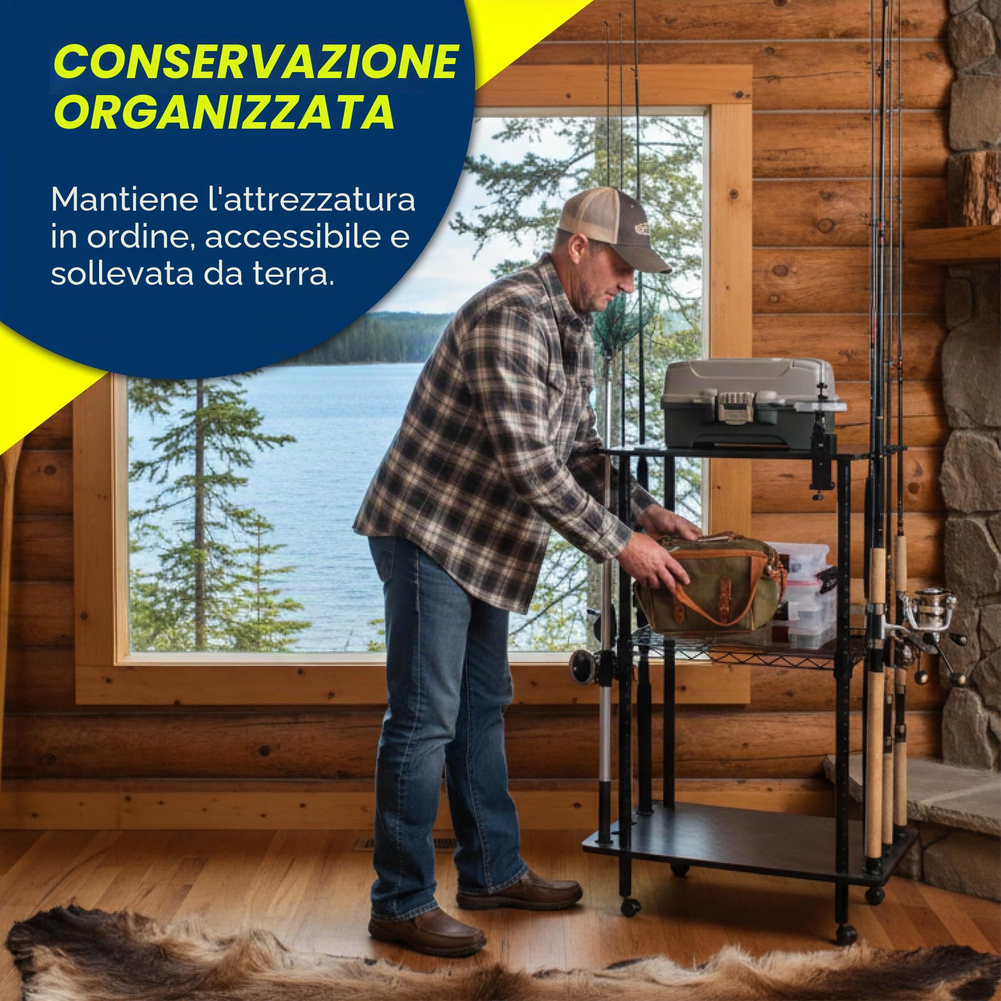 Rush Creek Creations - Supporto per canna da pesca e attrezzi
