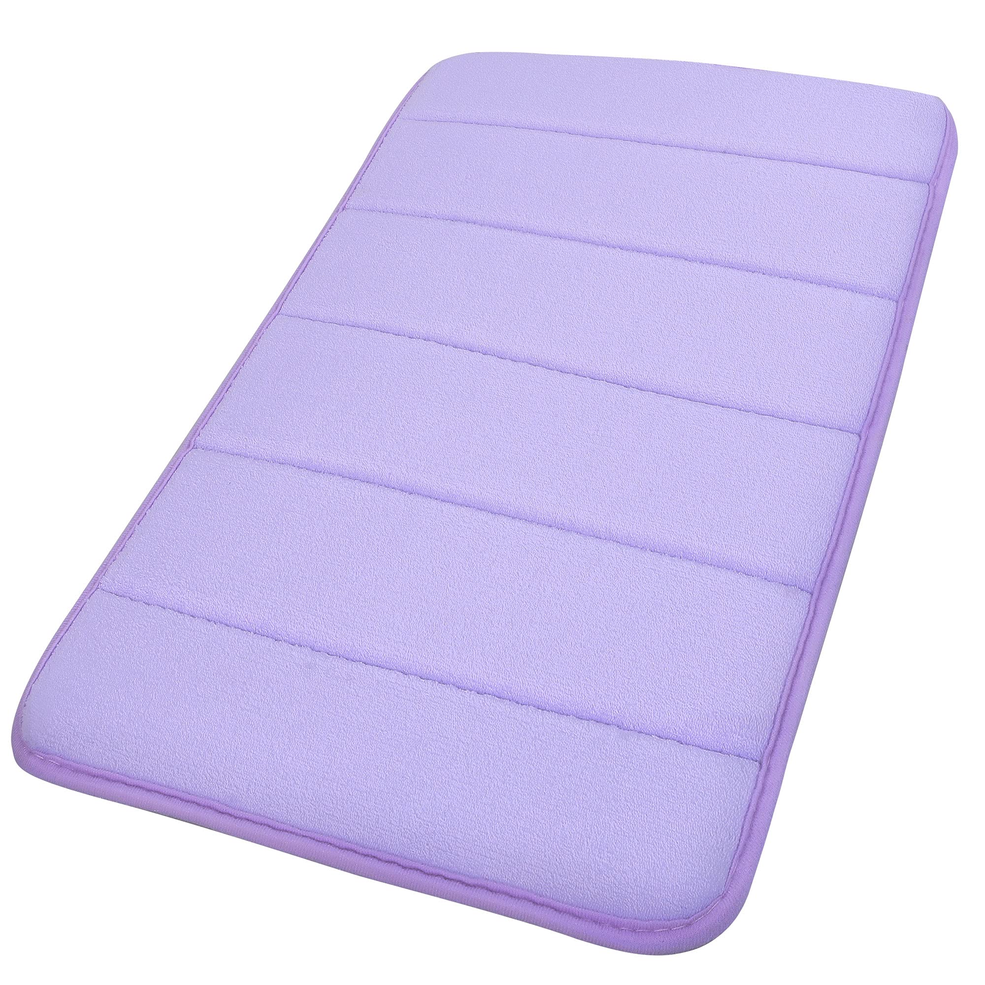 sourcing map Hogar Memoria Espuma Absorbente Baño Piso Alfombrilla Antideslizante Alfombra Ducha Alfombra Púrpura 24 x 16 Pulgadas Púrpura
