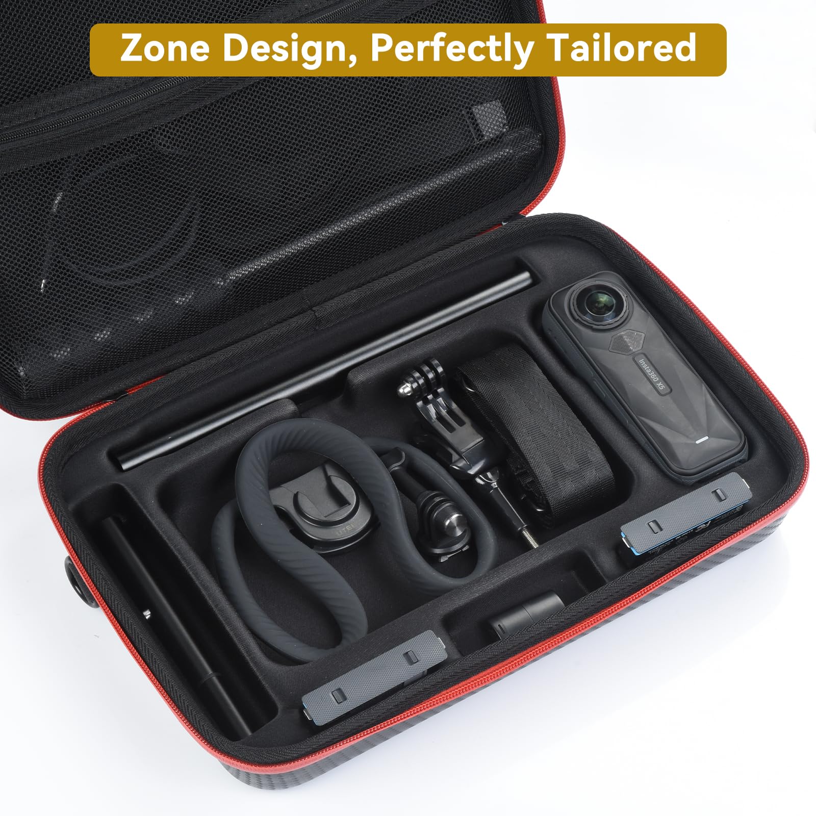 UTEBIT Borsa per valigie Insta360 X5, borsa a tracolla impermeabile portatile con tracolla, custodia a prova di caduta per accessori Insta 360 X5