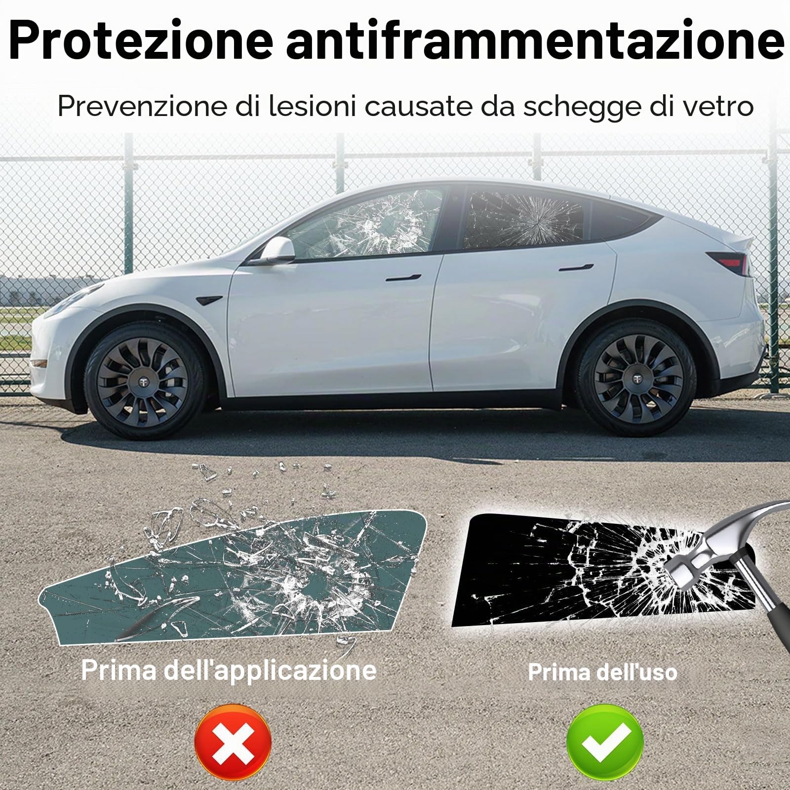 Pellicola oscurante per finestrini dell'auto, 50 x 300 cm, colore nero, autoadesiva, per finestrini dell'auto, protezione dai raggi UV e dal calore, protezione da schegge, diversa trasmissione della