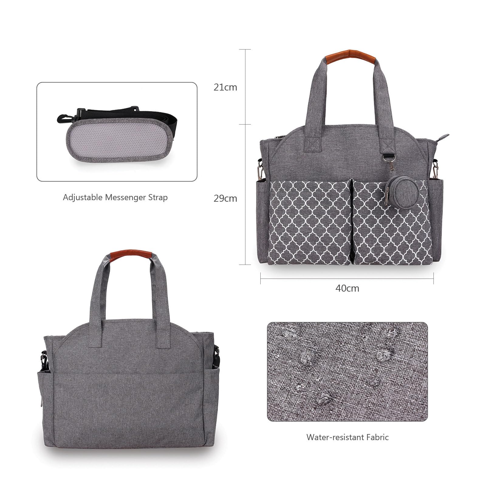 Bolsas de pañales Bolso de lactancia para madre y bebé de gran capacidad, bolso para cambiar pañales portátil, mochila de viaje, bolso de lactancia para madre y bebé