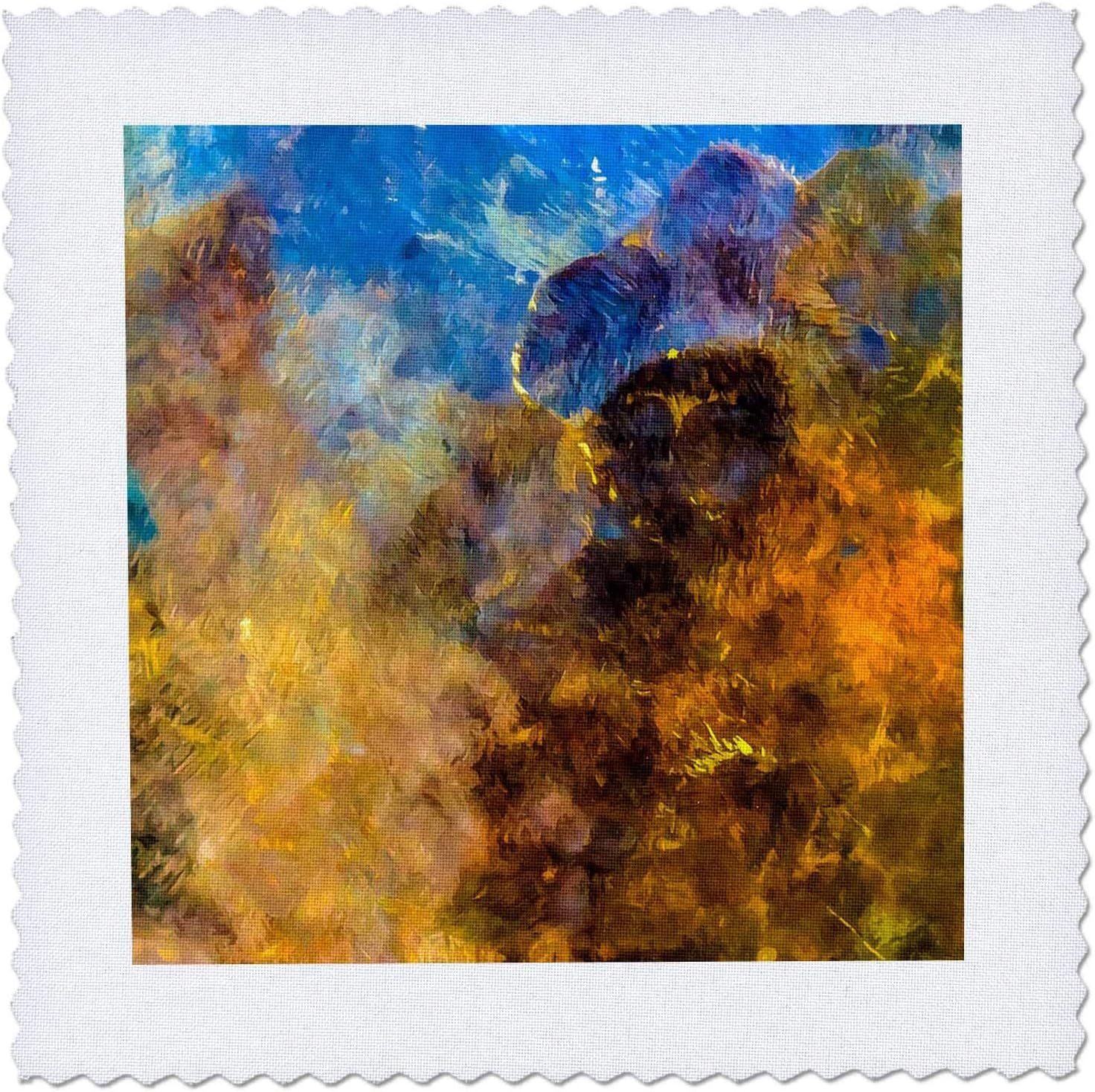 6x6 inch Quilt Square - an Image, a Digital Abstract Painting of a Copper Metal. Reflections Alexis Photo-Art - Abstract