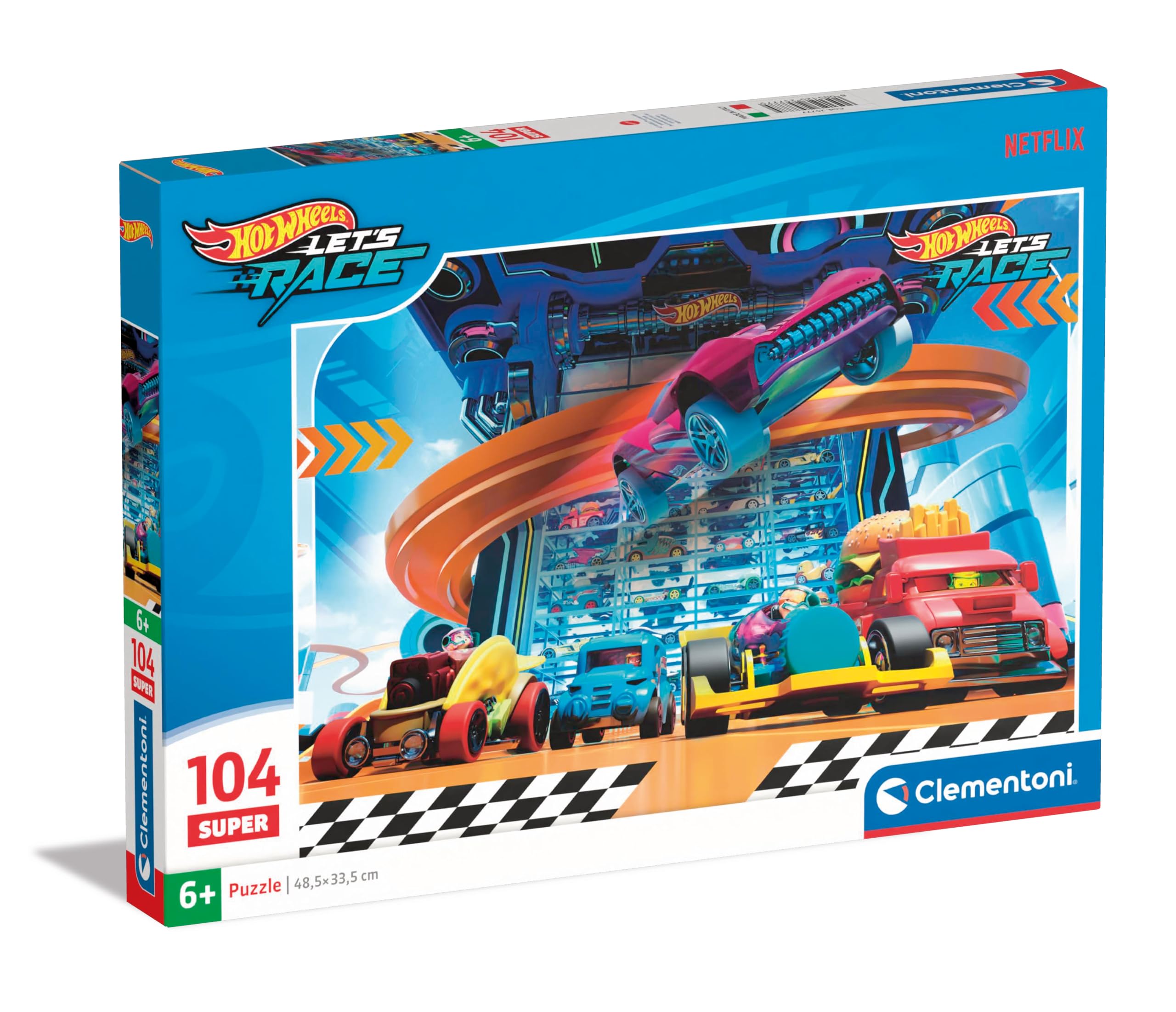 Clementoni Jigsaw Puzzle Hotwheels 104 Pieces - Supercolor Puzzle