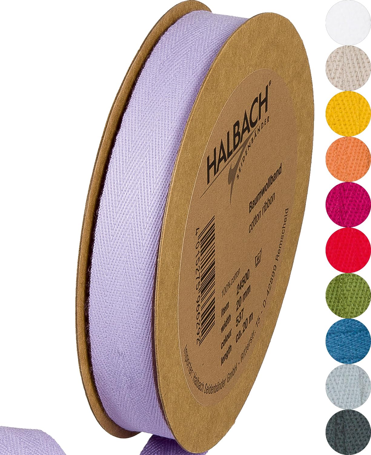 Halbach Nastro Di Cotone 10 Mm X 30 M – 100% Cotone, Grigio Scuro, Lavabile A 60°, Per Fai Da Te, Decorazioni E Cucito