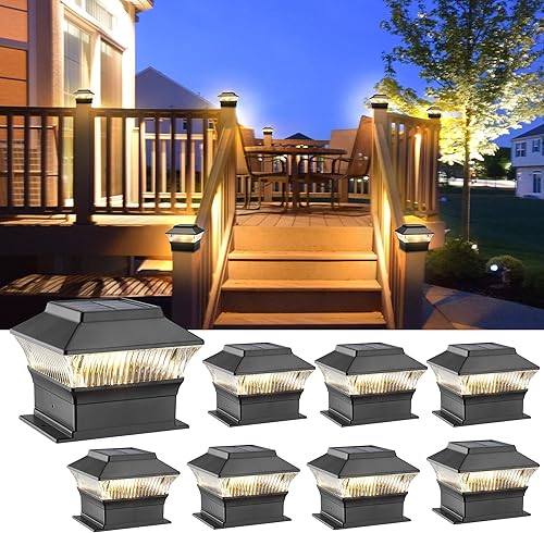 Miniatura 8 de MOON-DE-AGE RGB&Warm - Luces solares para poste de 50 lúmenes, para exteriores, 4 x 4, 3.5 x 3.5, 4.5 x 4.5 o 5.5 x 5.5 pulgadas, luces LED para