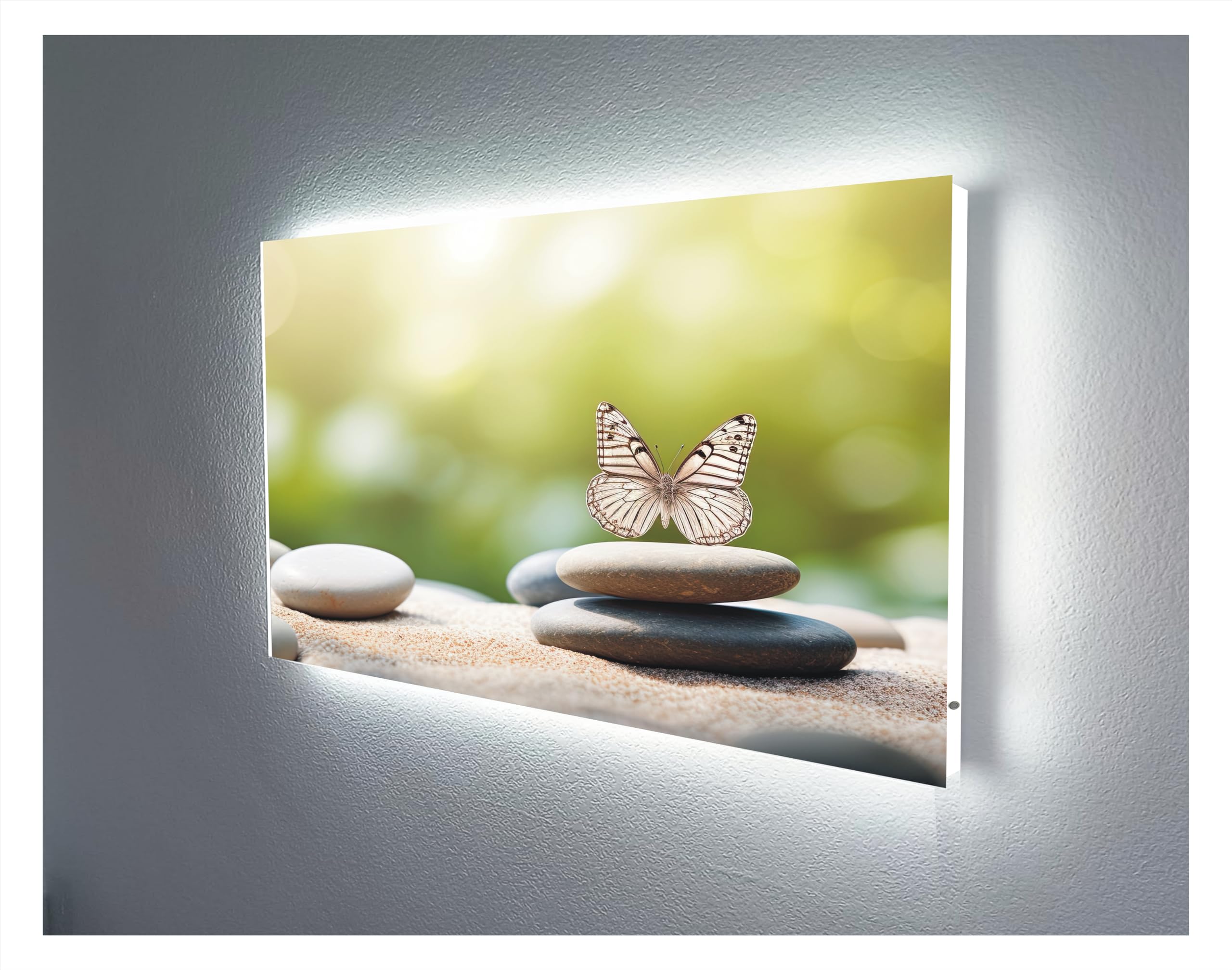 Cadre en méthacrylate papillon rétroéclairé art contemporain premium
