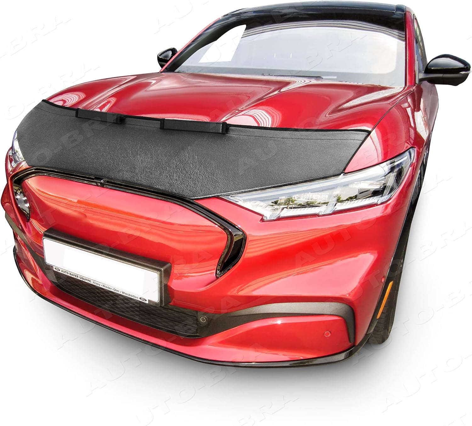 AB3-00676 CAR Hood Bra Compatible with Ford Mustang Mach-E Since 2020 Front End Nose Mask Bonnet Bra STONEGUARD Protector Tuning