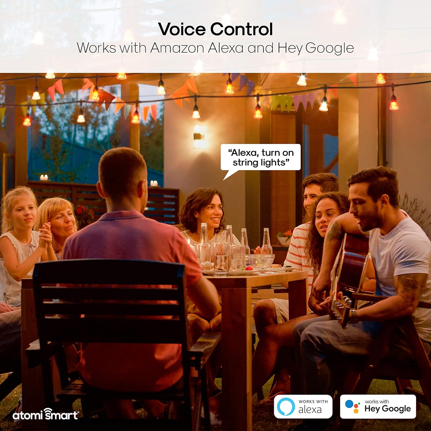 Blасk Frіdау - 80% оƒƒ Atomi Smart 2nd Gen. Color-Changing Cafe String Lights - 48ft, Brighter LED Lights, 24 Acrylic Bulbs, WiFi-Compatible with Alexa and Google Assistant, Improved Simple WiFi Set Up Suреr Chеар 🛒 Atomi Smart 2nd Gen. Color-Changing Cafe String Lights - 48ft, Brighter LED Lights, 24 Acrylic Bulbs, WiFi-Compatible with Alexa and Google Assistant, Improved Simple WiFi Set Up