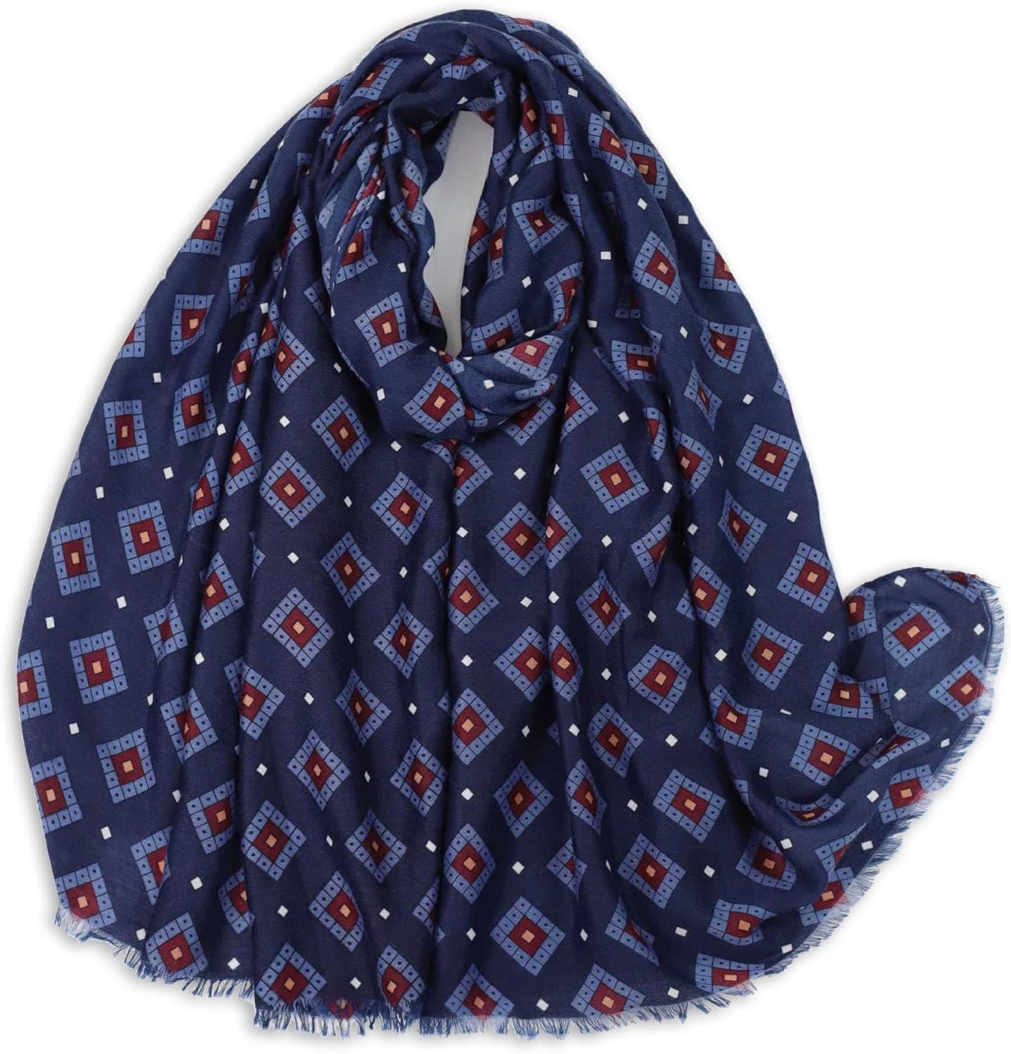 Large Boho Scarf for Women - Lightweight Floral Printed Scarves Fall Winter Fashion Fringed Shawl wraps