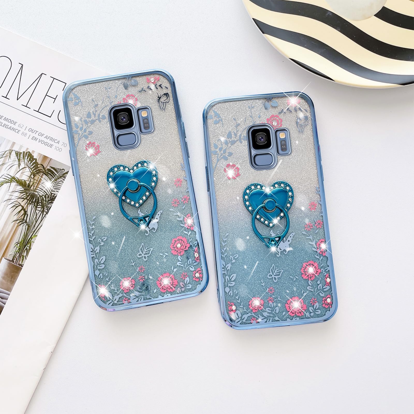 スマホアクセサリー Samsung s9 for Samsung Galaxy S9 Case, Galaxy S9 Case Tpu Crystal Butterfly