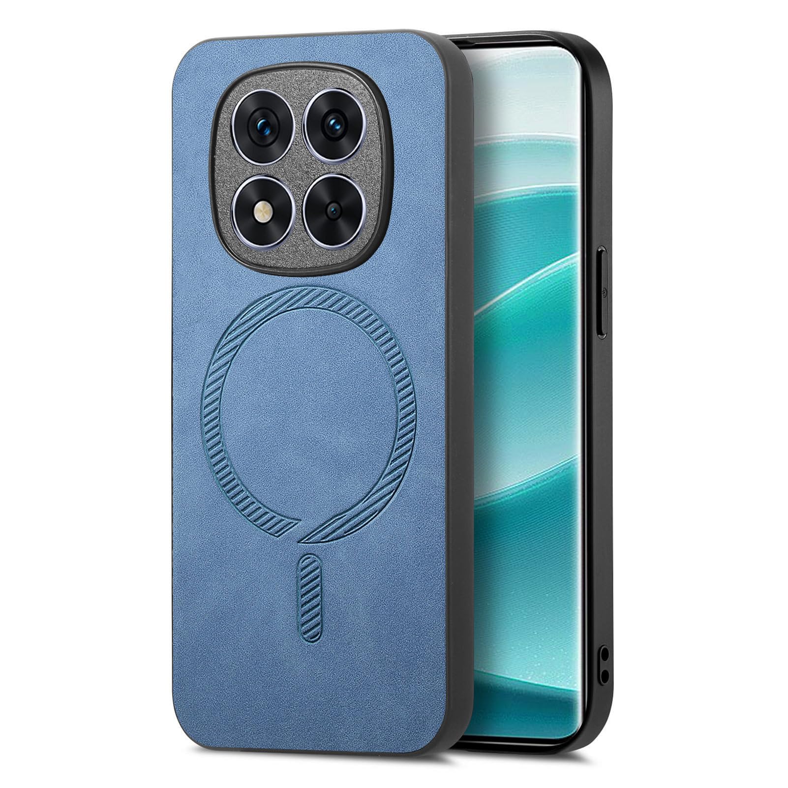Smartphone Case Compatible with Redmi Note 14 Pro Plus 5G Anti-Drop Magnetic Protective Cover Blue