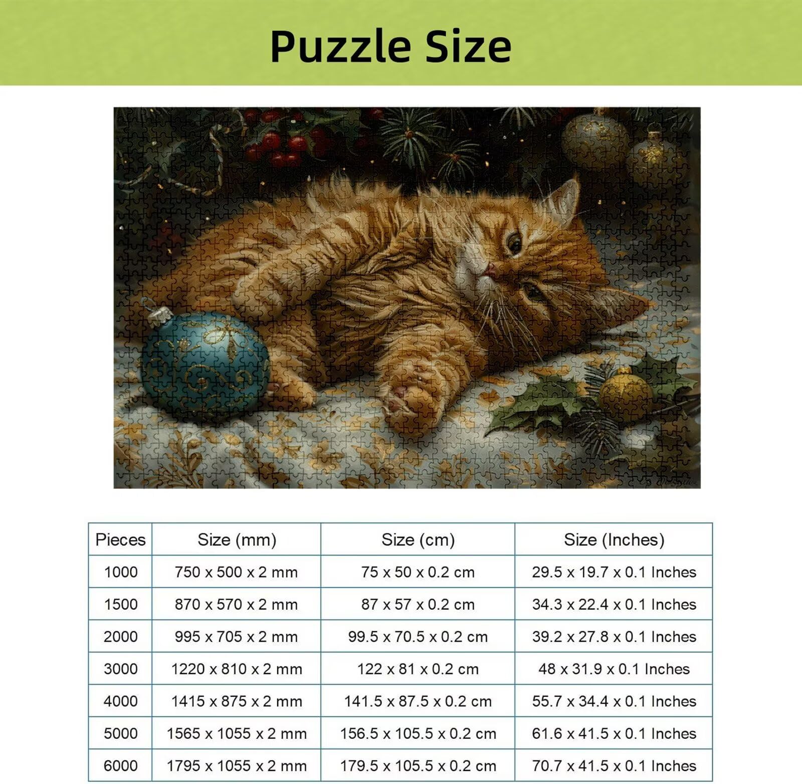 Puzzle 4000 Pièces Chat, Puzzle 4000 Pièces Adultes et Enfants, Puzzles Bois avec Une Boîte d'emballage Exquise, Jeu Éducatif Puzzles Noël, Noël Decoration Maison, Cadeau Femme, Cadeau Homme H-766