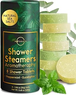 Shower Steamers Aromatherapy - Birthday Gifts for Men - Shower Bombs Aromatherapy, Spa Day Essentials, Relaxation Spa Gifts - Self Care Stocking Stuffers (Peppermint & Menthol 8 Count)
