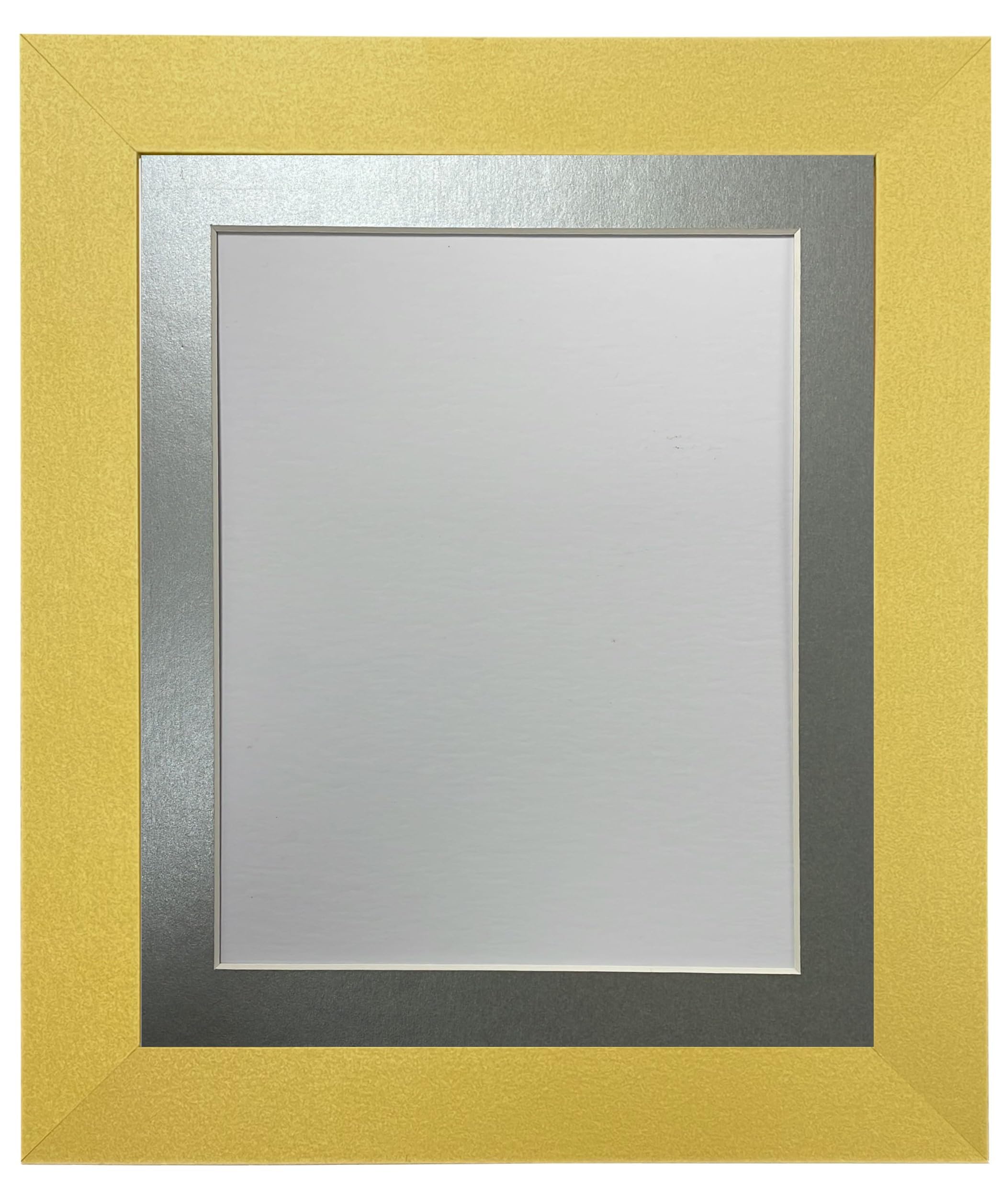 FRAMES BY POST Metro Picture Photo Frame Gold with Silver Mount 18 x 14 Image Size 14 x 11 Inch Plastic Glass