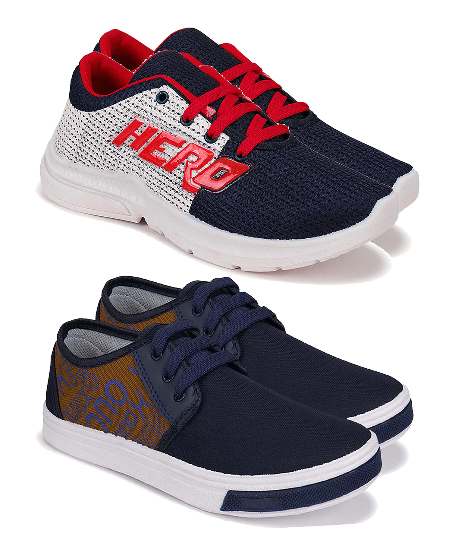 Camfoot Comfortable Pack of 2 Multicolor Collection of Sports Shoes for Kids & Boys (9268-9204)