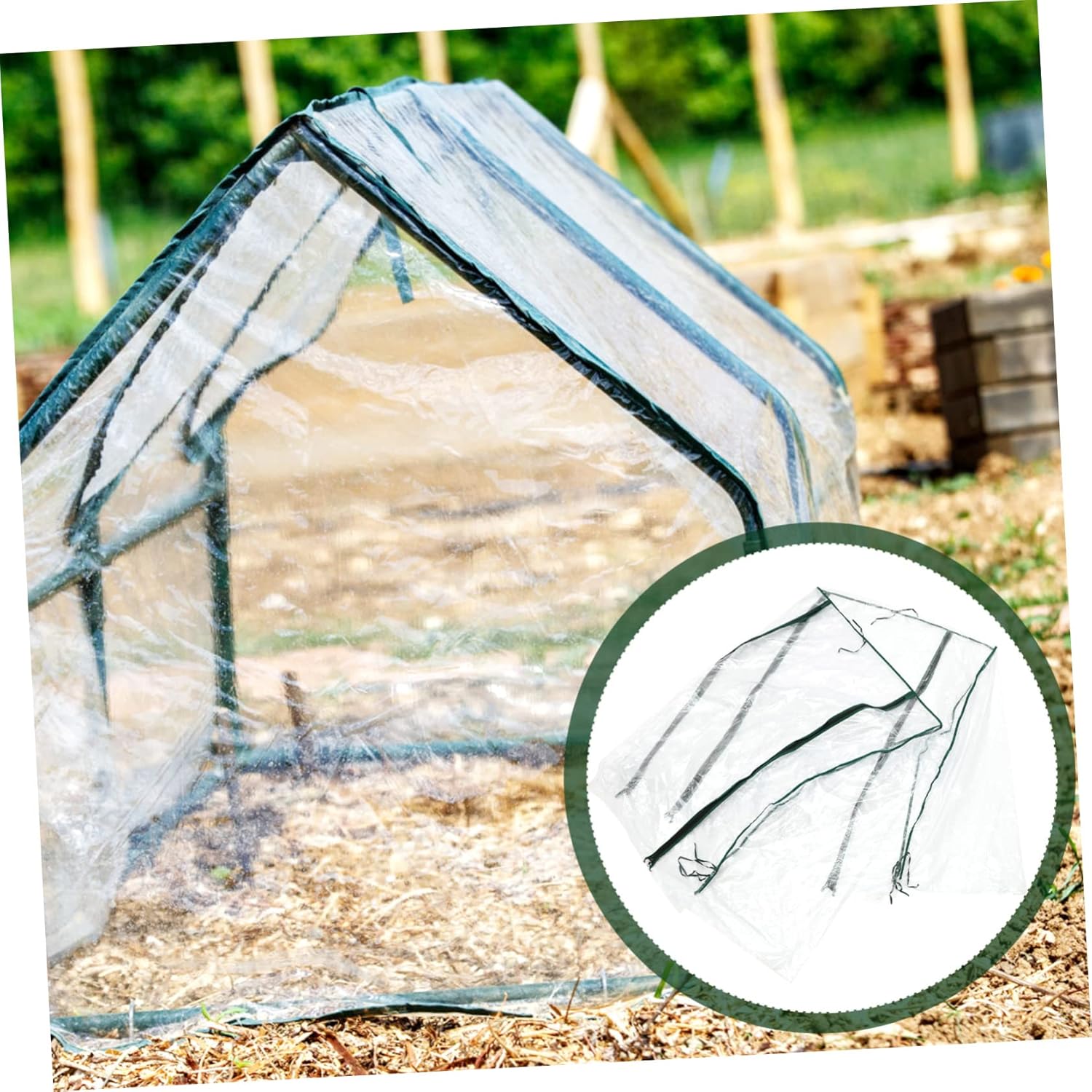 Wakauto Mini Greenhouse Cover Replacement UV Resistant Protective Greenhouse Kit for Outdoors Warm and Plant Shelter Garden Plant Growth Cover