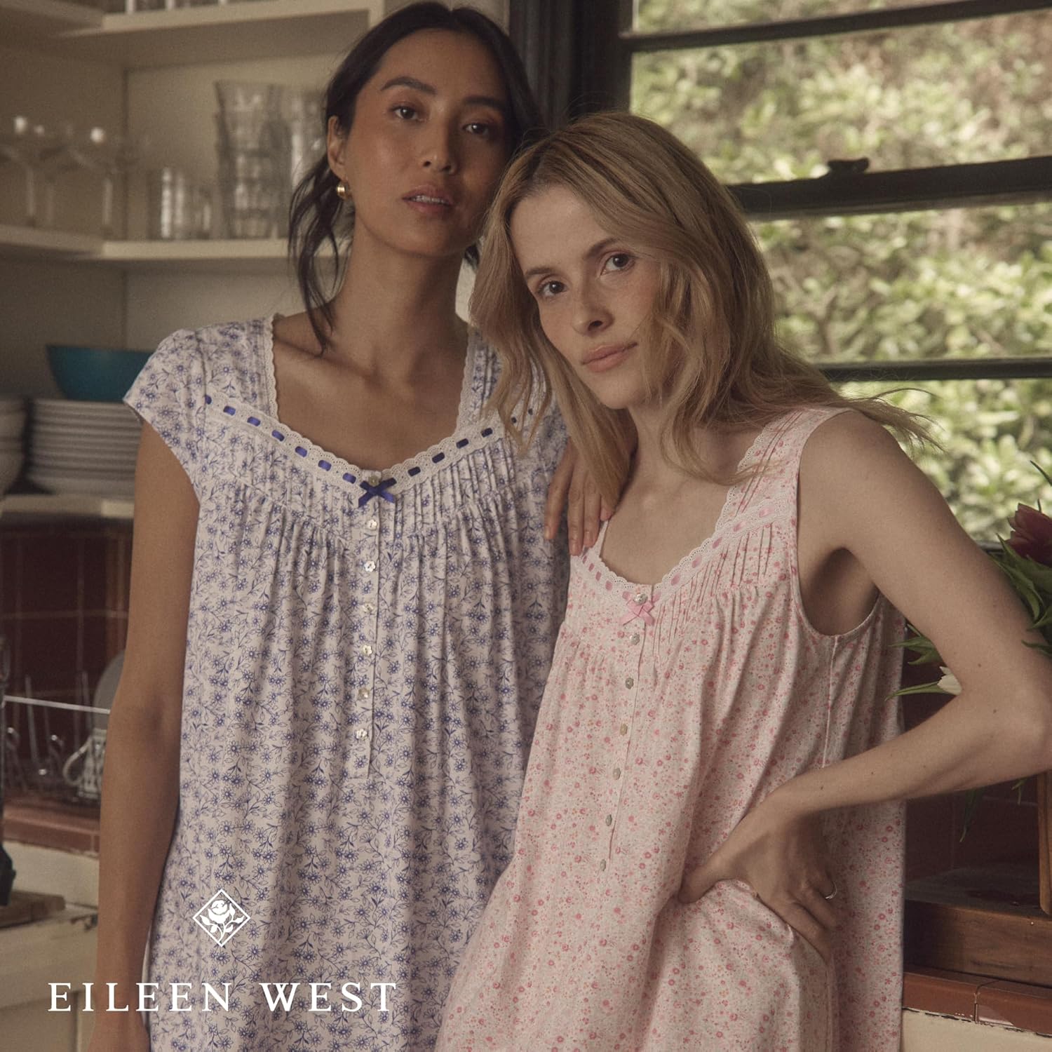 Eileen West Sleepwear & Loungewear for Women - Jersey Knit Collection - 100% Cotton Lightweight Stretchy Long Nightgown - Image 7