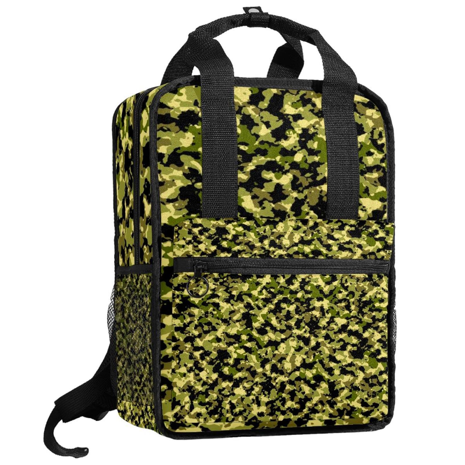 Sac à dos pour garçons kaki vert multicolore réglable 35cm - 8