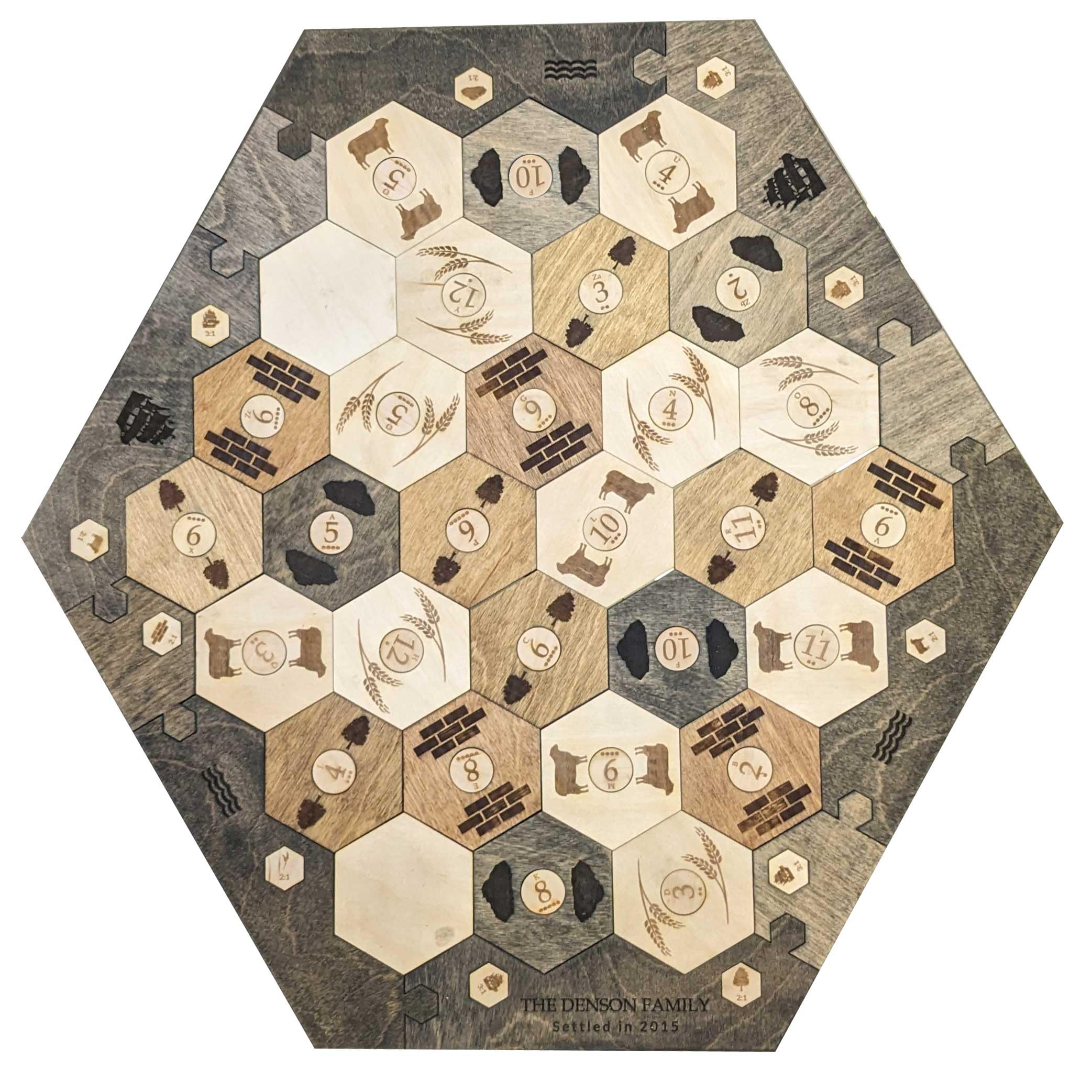 Personalized Wood Settler Game Board with Expansion Pack - 2-6 Players | Includes: Main Board and Expansion Pack | Compatible with Settler's of Catan