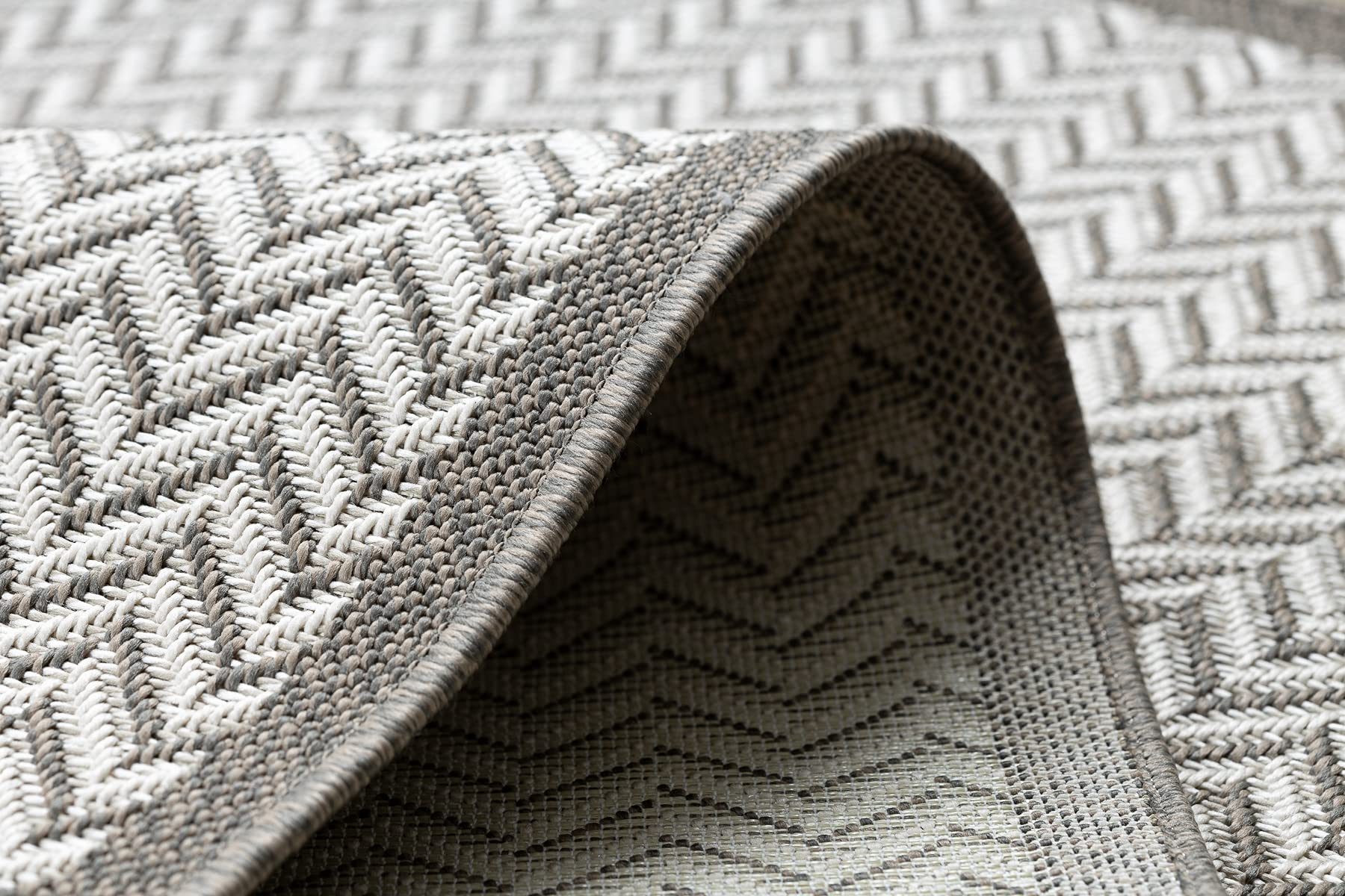 rugsx Tapis SISAL BORDERO Intérieur & Extérieur, Tissage à Plat, pour Chambre/terrasse/Balcon, crème/Taupe 120x170 cm
