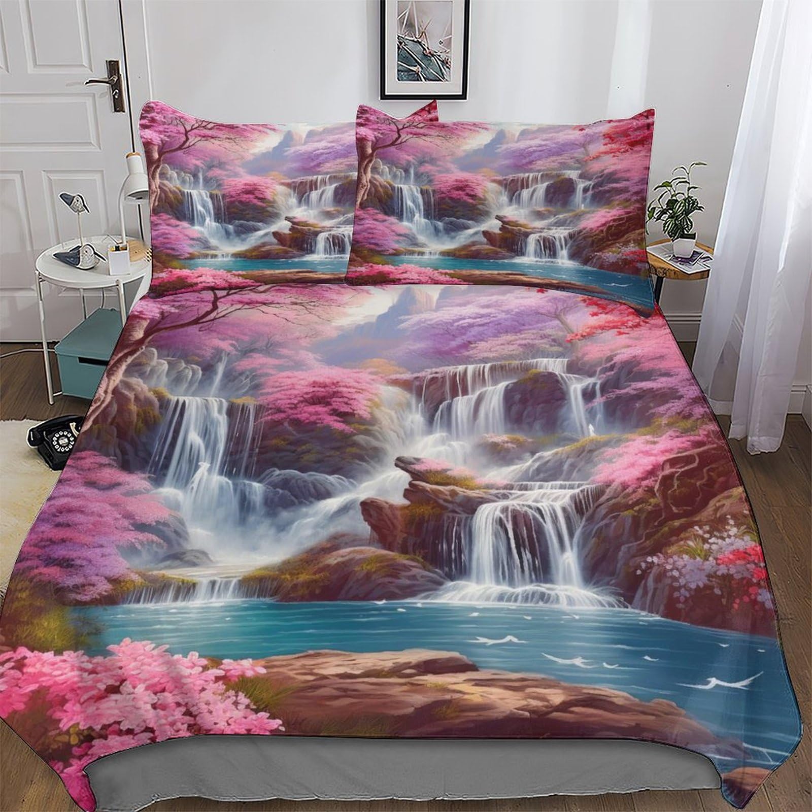 Parures de lit en microfibre coton premium texturée style peinture pour lit double