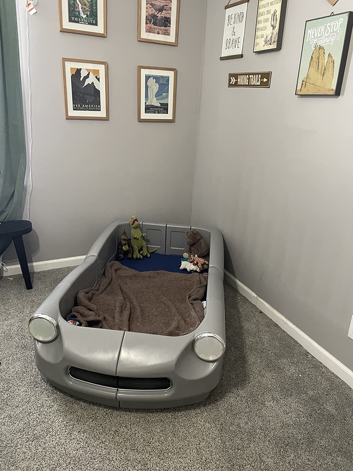 27/mo Finance Step2 Roadster ToddlertoTwin Bed Gray with White