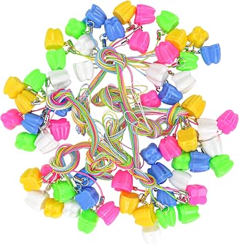 60 Pcs Tooth Necklaces for Lost Teeth Tooth Holder Necklaces with Container Case, Milk Tooth Saver Storage Box Organizer Bag, Fairy Keepsake Holder, Teacher Gifts