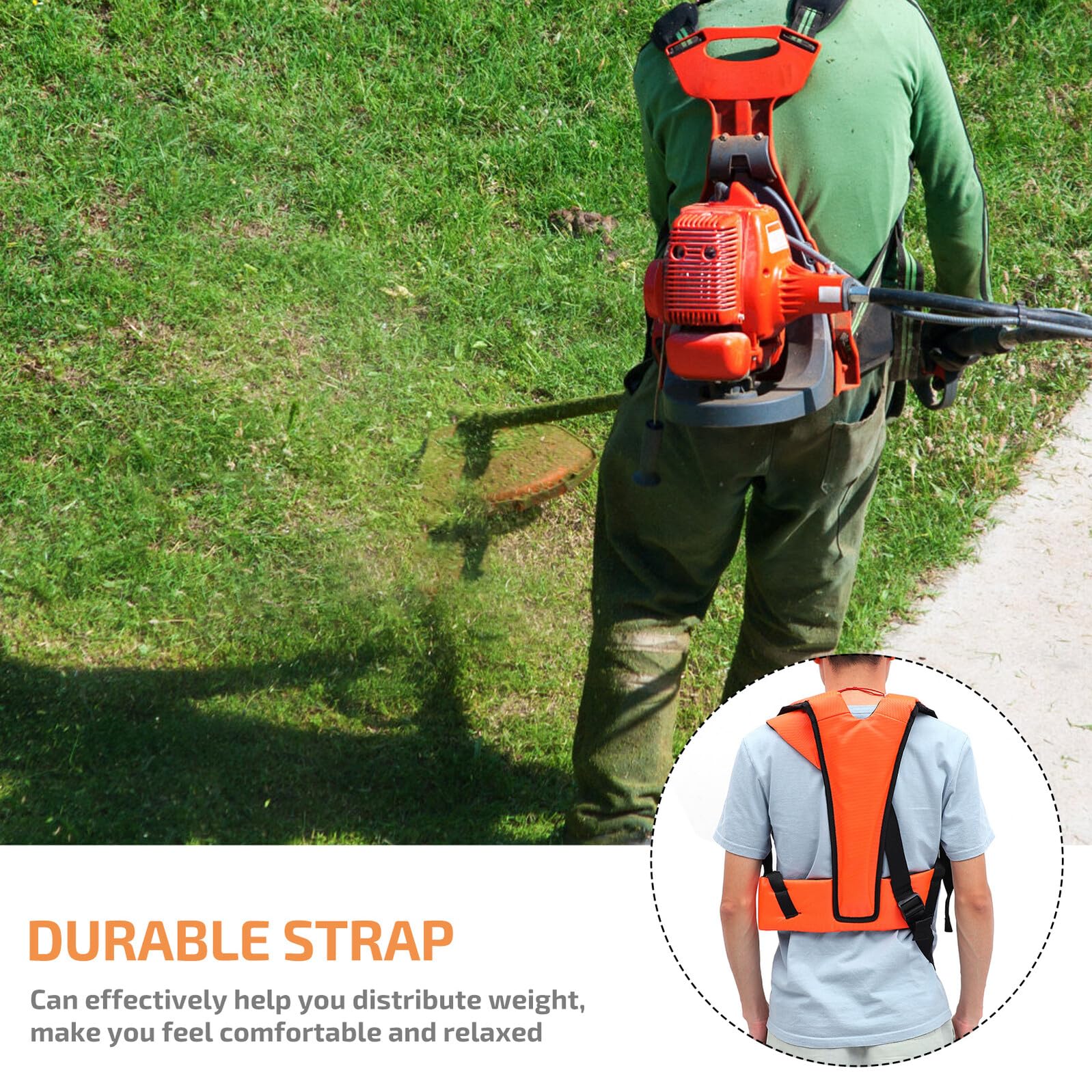 POPETPOP 2 Pezzi Tracolla Doppia Imbottita per Decespugliatore con Cintura per Distribuzione Comfort e Sicurezza Durante Taglio