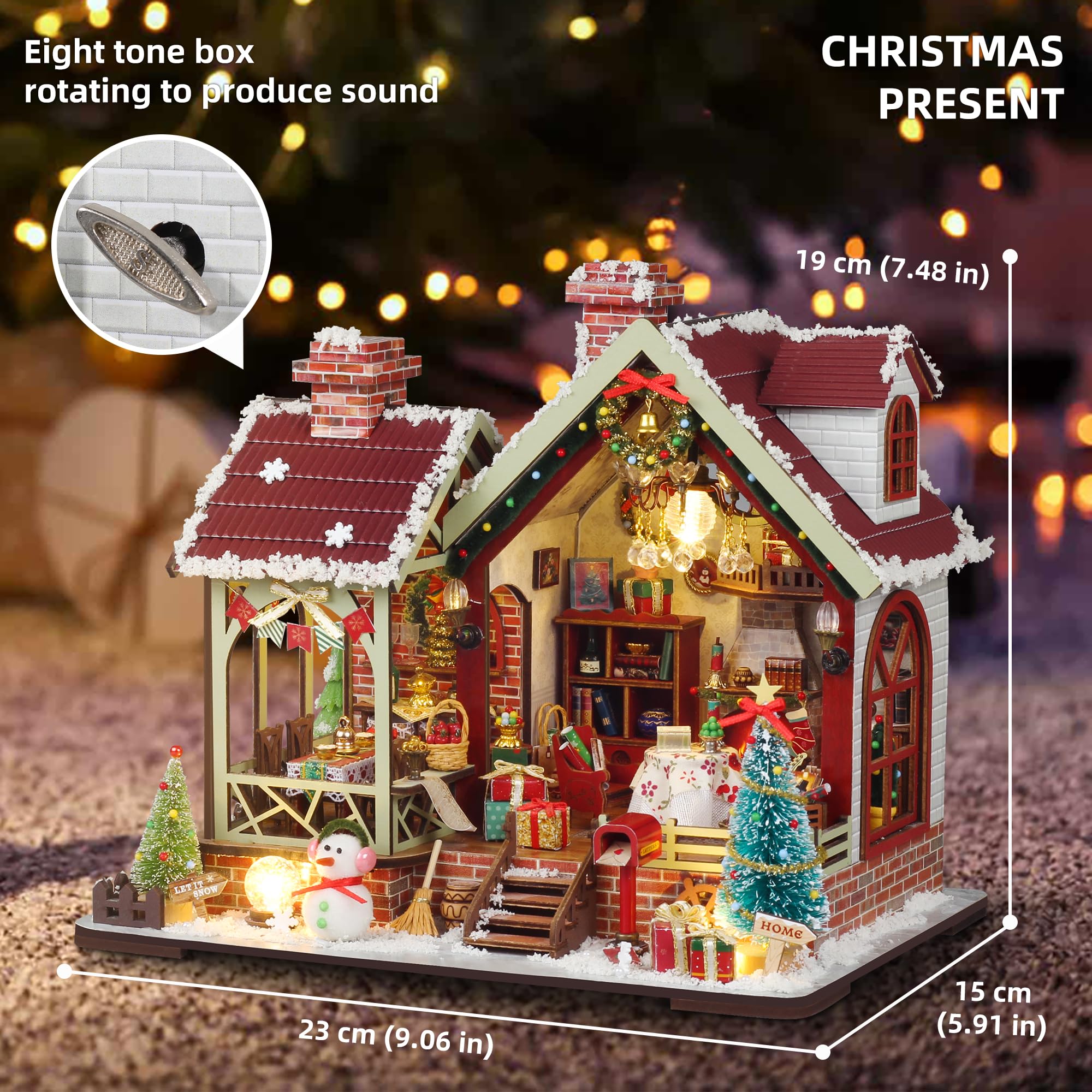 Amazon.co.jp: Splashora DIYミニチュアミュージカルクリスマスロッジ
