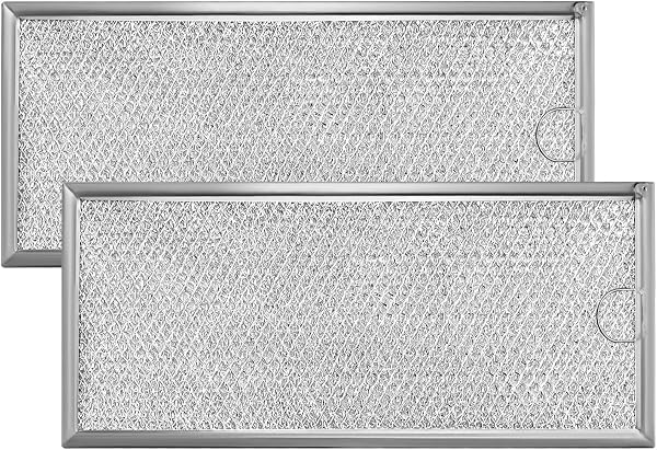 2-pak mikrofalowy filtr smaru kompatybilny z kuchenkami mikrofalowymi Whirlpool i GE – WB06X10596 filtr smaru do kuchenki mikrofalowej około 33 cm x 15 cm