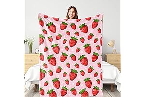 Strawberry Sweet Blanket Throw for Kids & Girls