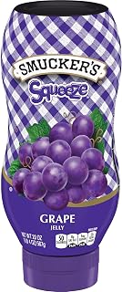 Smucker's Squeeze Grape Jelly 20 oz - Mess-Free Squeezable Fruit Spread for PB&J & On-the-Go Snacks