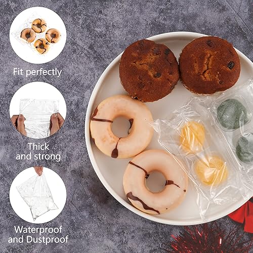 Miniatura 3 de MoloTAR 200 bolsas transparentes de celofán resellables de 4.5 x 4.5 pulgadas, buenas para panadería, golosinas adhesivas, velas, jabón, bolsas de