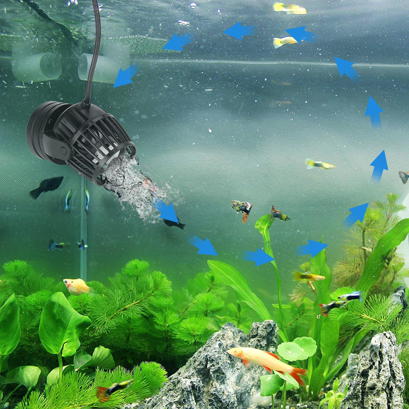 Aquarium Wavemaker Wave Maker, Bomba de Flujo de Acuario con Controlador Inteligente, Ajuste de Rotación de 90° y Silenciosa, Bomba de Circulación Wavemaker Para Peceras, Acuarios, Estanques, Fuen 5w