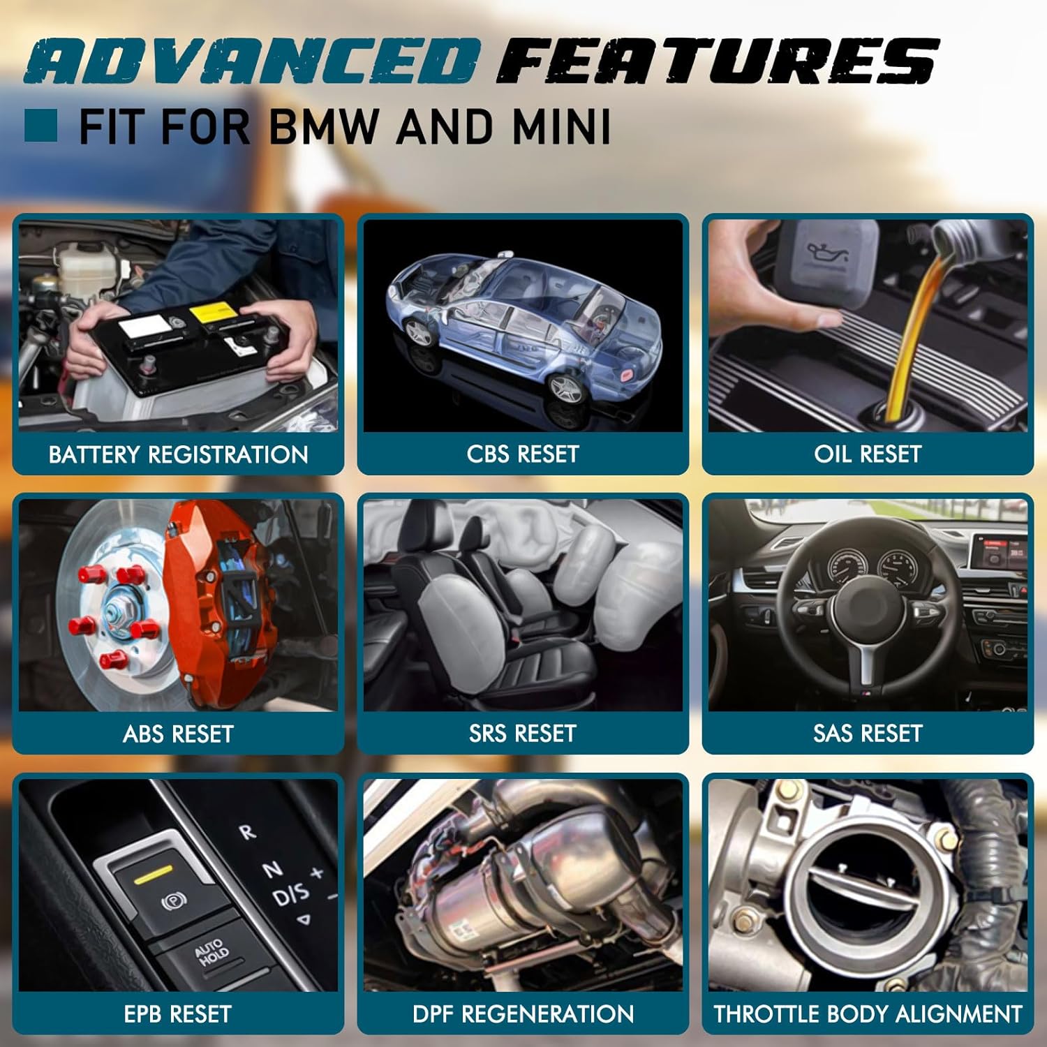 Creator C420 OBD2 Scanner Fit for BMW Mini Full Systems OBD-II Diagnostic Tool with Battery Registration Oil Reset CBS Reset ABS SRS OBD Scan Tool Code Reader [New Version Update of C110+ C310+ C410]