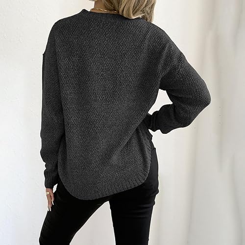 CRNTCEM Women Y2k Bow Oversized Sweater Cozy Crewneck Knit Jumper 2025 Trendy Winter Warm Christmas Holiday Knitwear(Black,Medium)