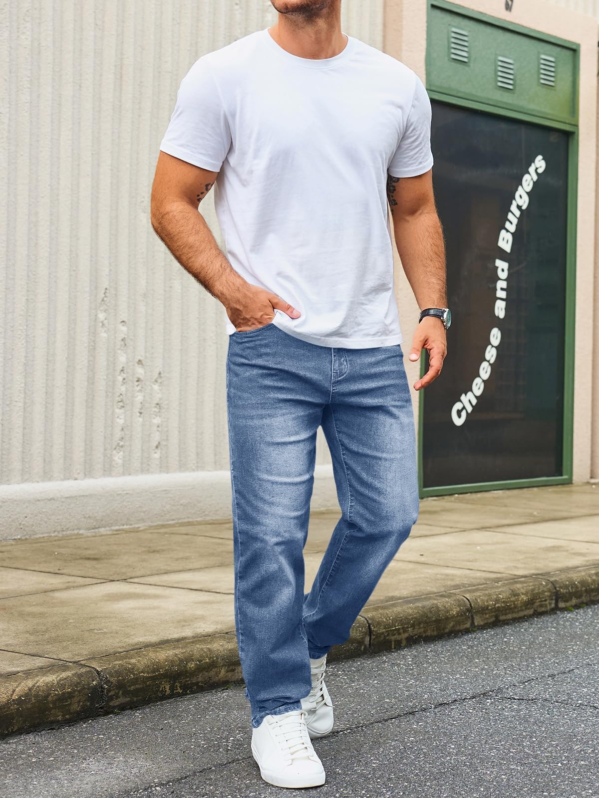 Runcati Herren Stretch Jeans Baumwolle Denim Hosen Männer | Regular Fit, Jeanshose, Freizeit, Streetwear, Jogginghose, Hip Hop, Jeanspants