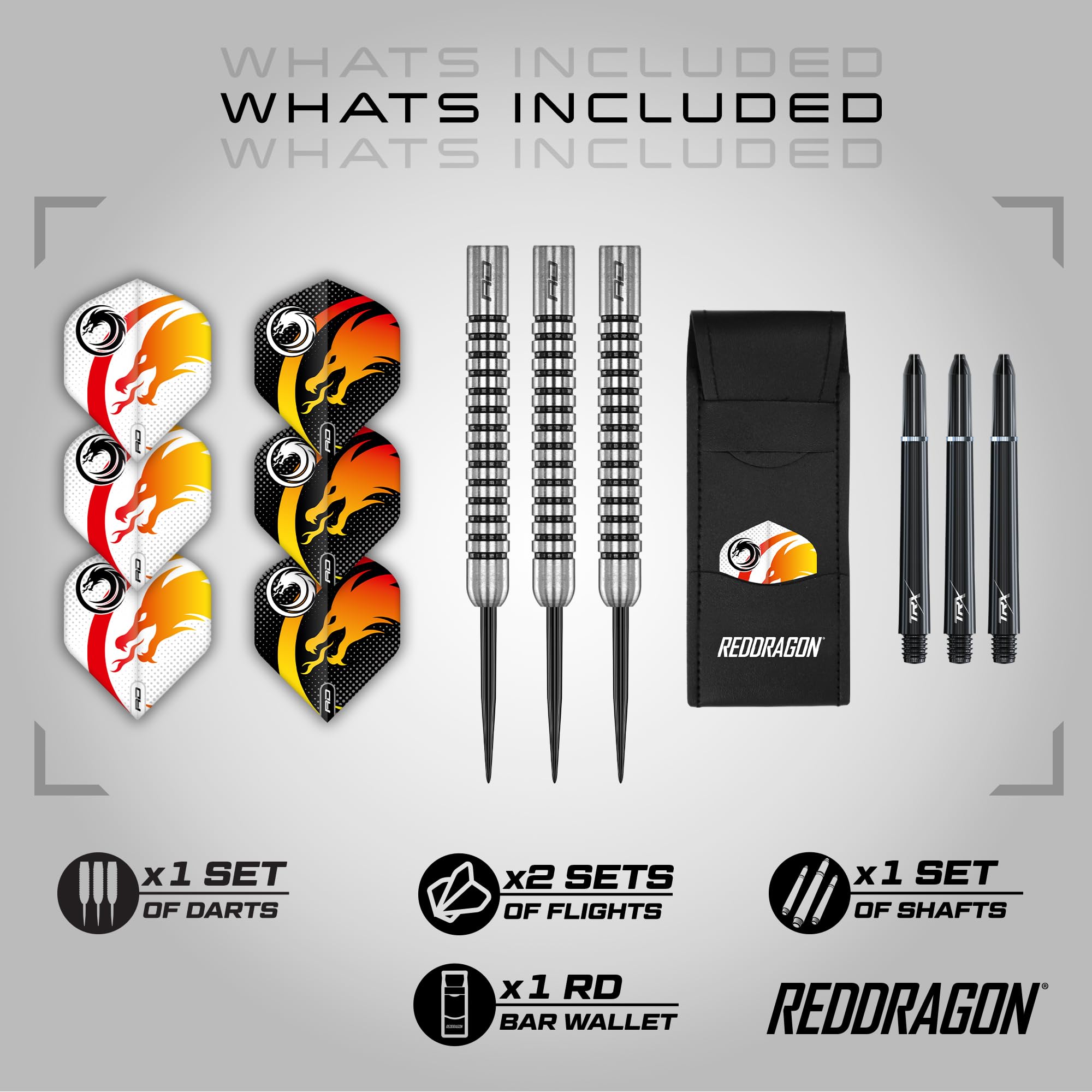 Amazon.com : RED DRAGON Apollo 23 Gram Darts Set with Hardcore