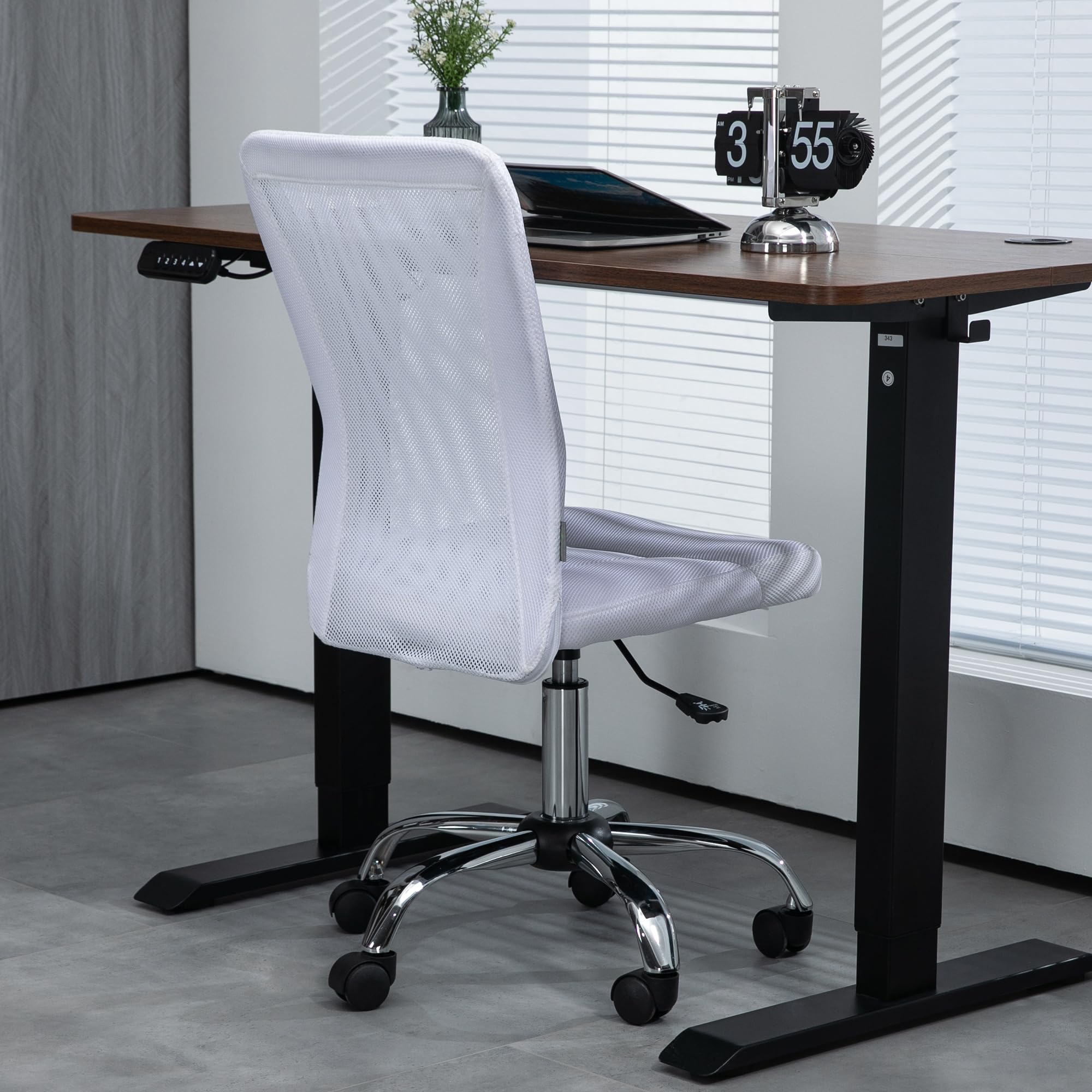 Vinsetto Sedia da ufficio ergonomica regolabile in altezza Bianco