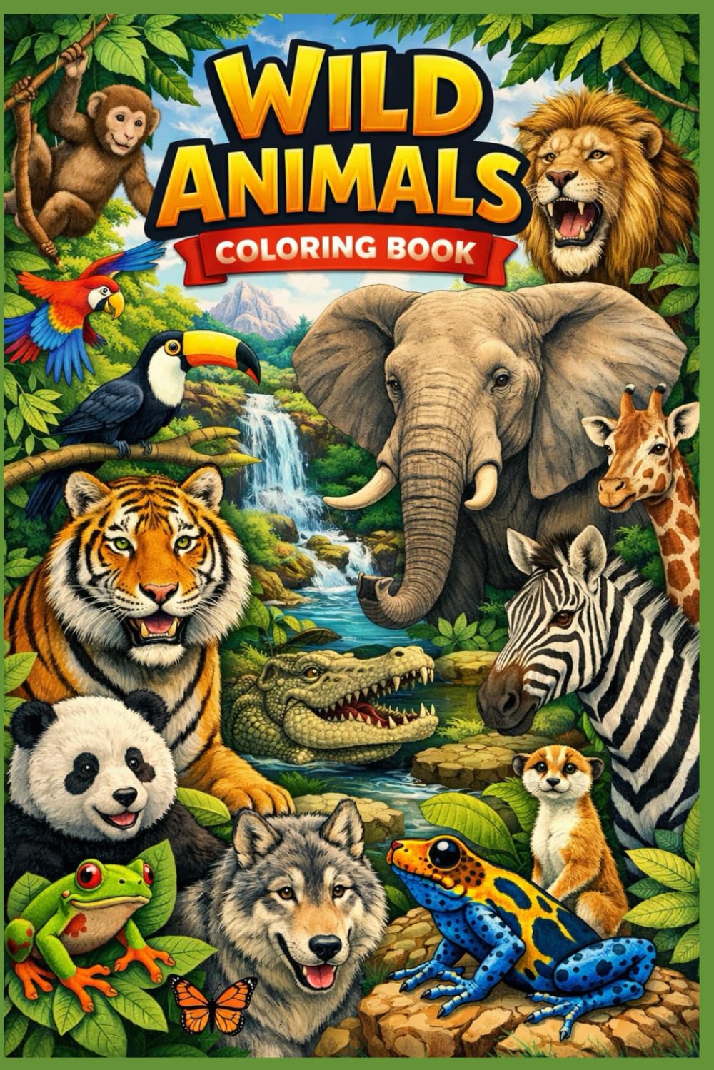 Wild animals Coloring book (Animal Coloring Books for Kids (Ages 4–8))