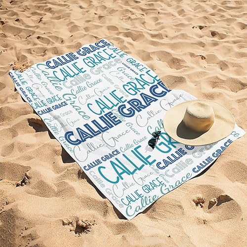 Vista 96 de Toalla de playa, toallas de playa personalizadas para niños, toallas de playa para adultos y niños, microfibra de secado rápido, toallas de playa