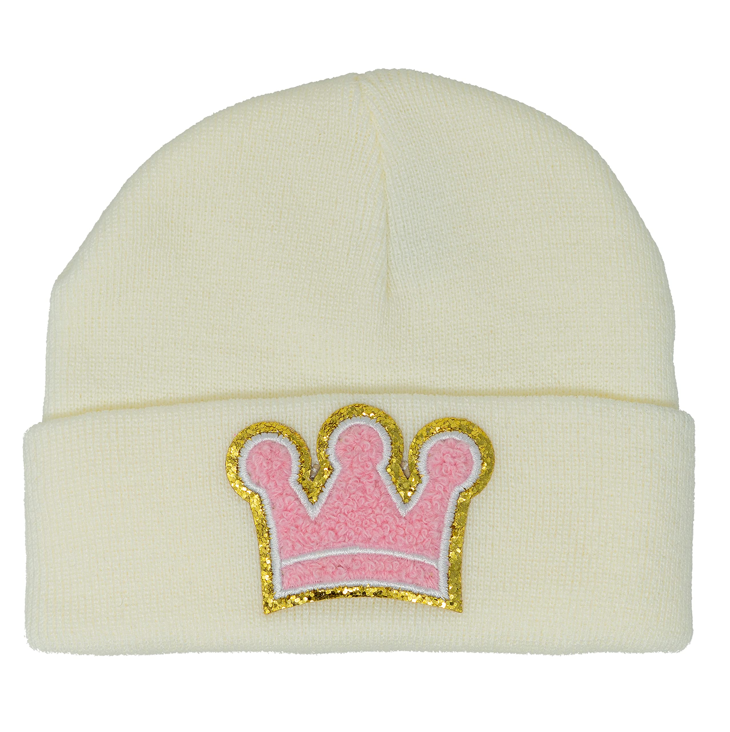 Funky Junque Adorable Newborn Baby Smiley Face Beanie - Soft Knit Winter Hat with Premium Suede Patch